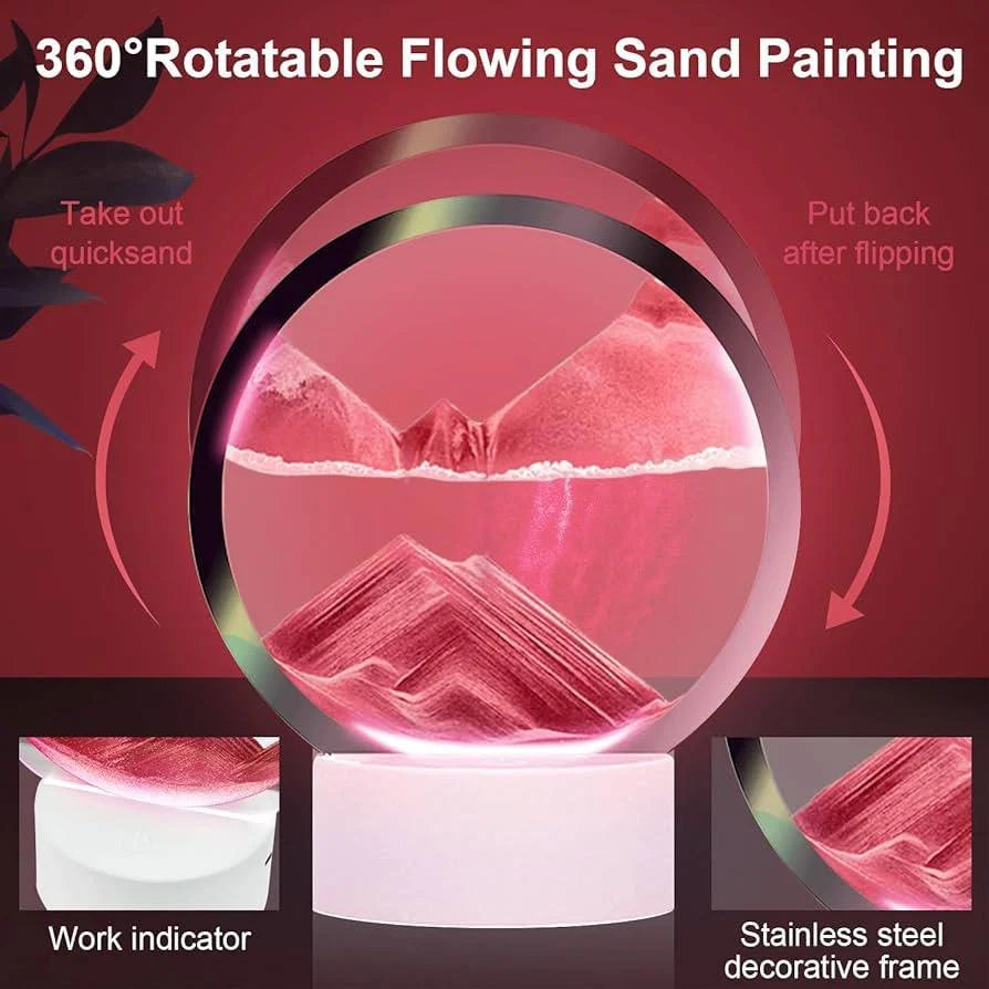 The Essentials Hub™ 3D Moving Sand Art Frame with Rotating Sandscape